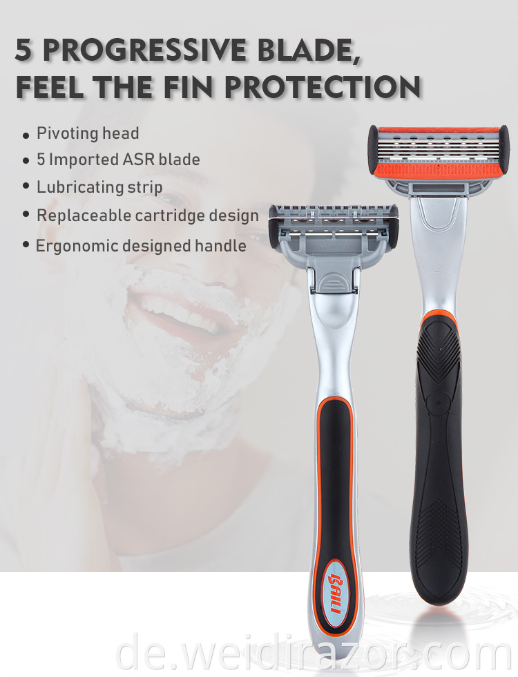 Hochwertige Rasierklinge US Rasierklinge Verkauf Five Blades Razor